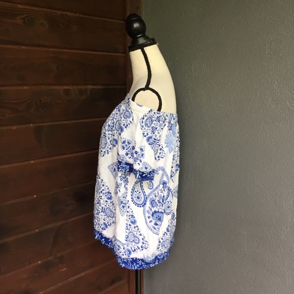 Lucky Brand boho paisley off the shoulder top - Picture 6 of 8